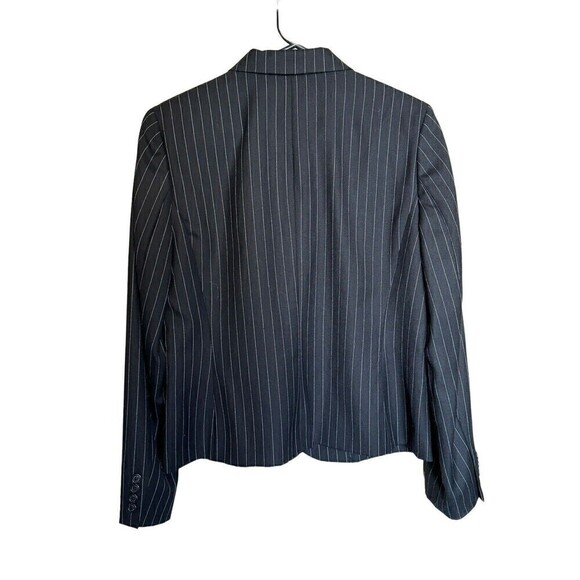 Lauren Ralph Lauren Blazer Women's Size 12 Pinstripe Wool Pockets Career Black - Picture 4 of 9